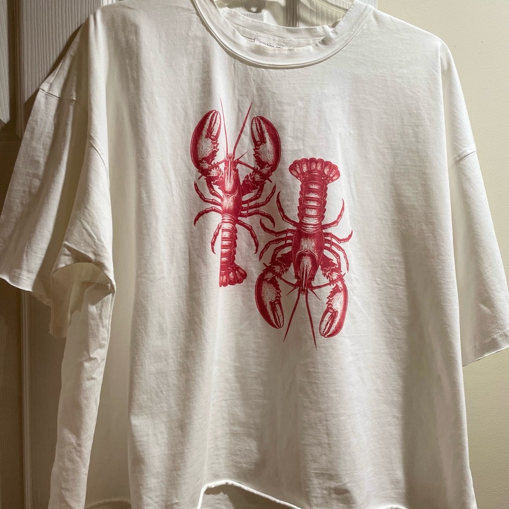 Chic Soul White Lobster vintage Oversized Tee NWOT out of stock online size 3XL - Picture 4 of 7
